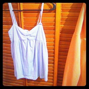 Blue and white striped top